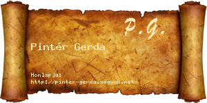 Pintér Gerda névjegykártya